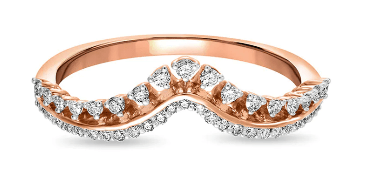 18 Kt Rose Gold Vanki Ring with Diamonds