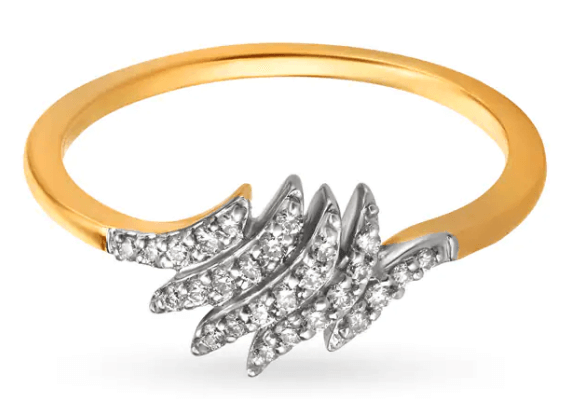 18kt Yellow Gold Finger Ring with Diamonds