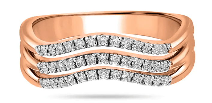 Ring in 14-karat triple-layered delicate rose gold