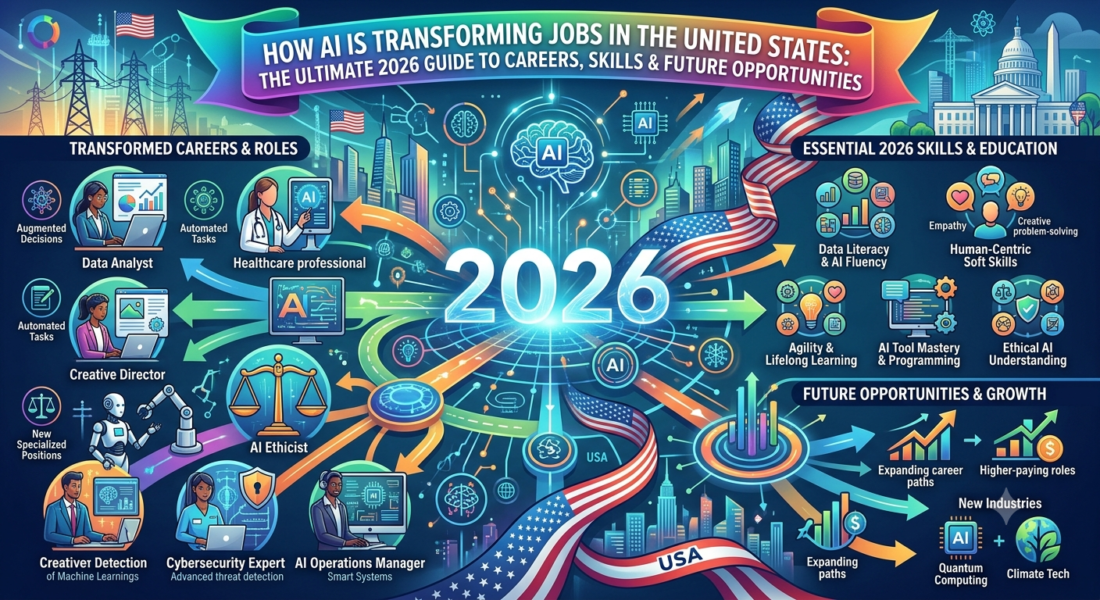 HOW AI IS TRANSFORMING JOBS IN THE UNITED STATES THE ULTIMATE 2026 GUIDE TO CAREERS, SKILLS & FUTURE OPPORTUNITIES